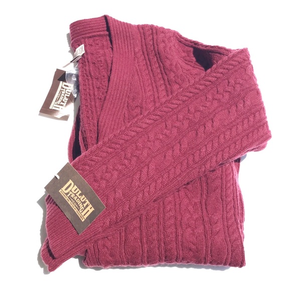 Duluth Trading Company Sweaters - NWT XL burgundy wool Duluth Trading Co cardigan